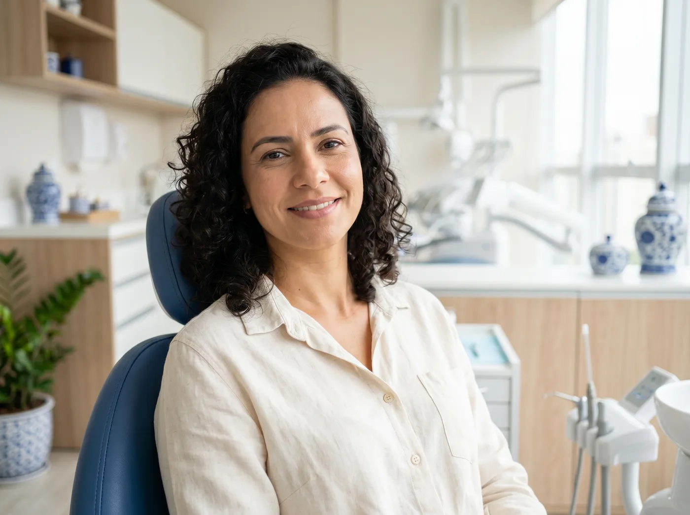 Paciente sorrindo após aplicação de botox na Oral Brasil em São José dos Pinhais